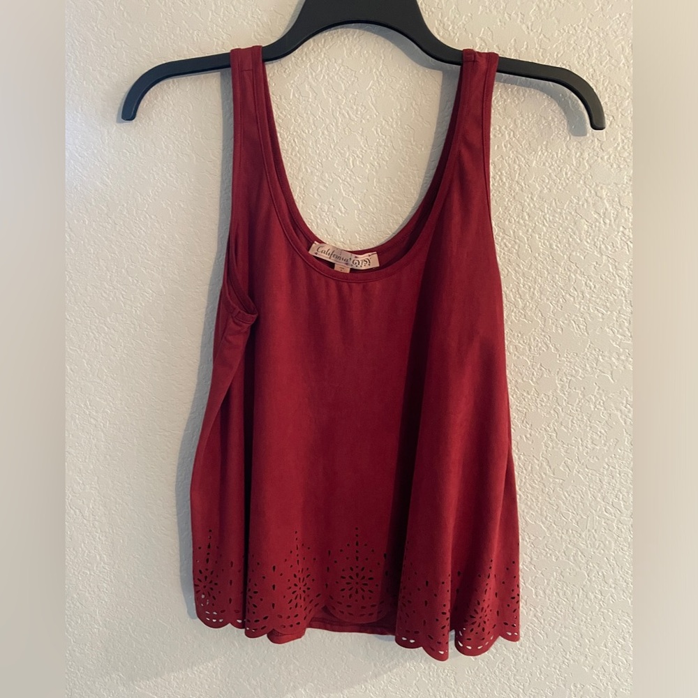 California Gypsy soft red tank top size large.